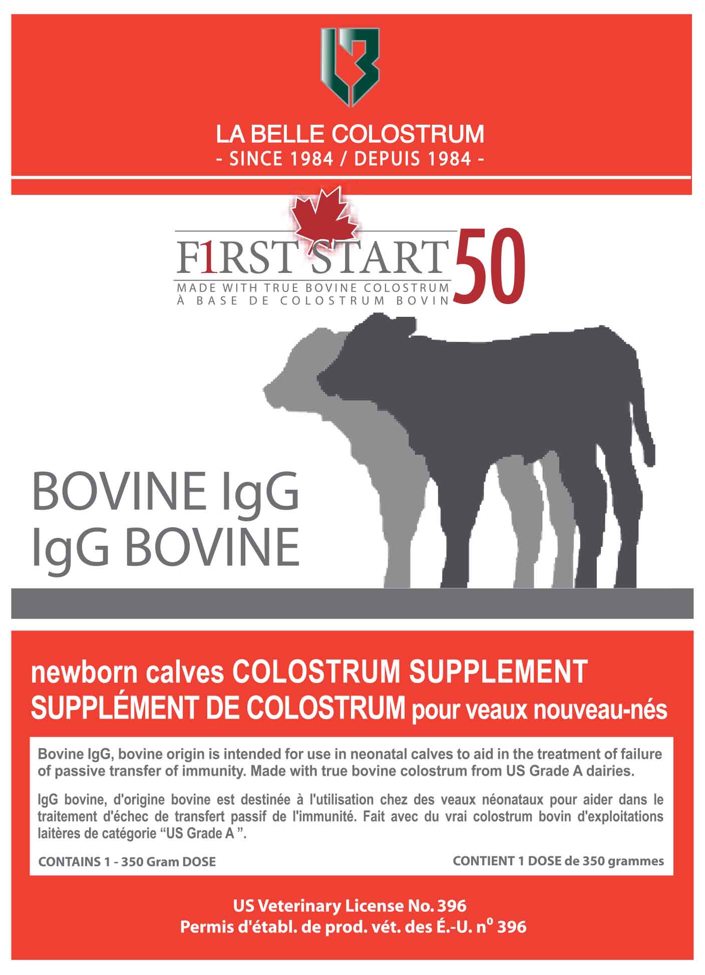 First Start Bovine IgG 50 Colostrum (350g) - Cleary Feed & Seed