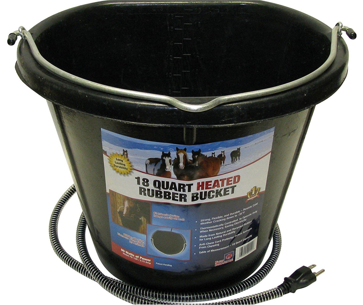 Heated Flat-Back Rubber Bucket - Cleary Feed & Seed