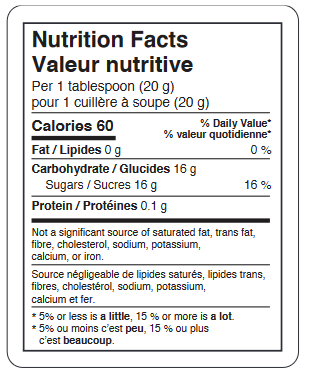 Honey Nutritional Facts Labels (500/Roll) - Cleary Feed & Seed