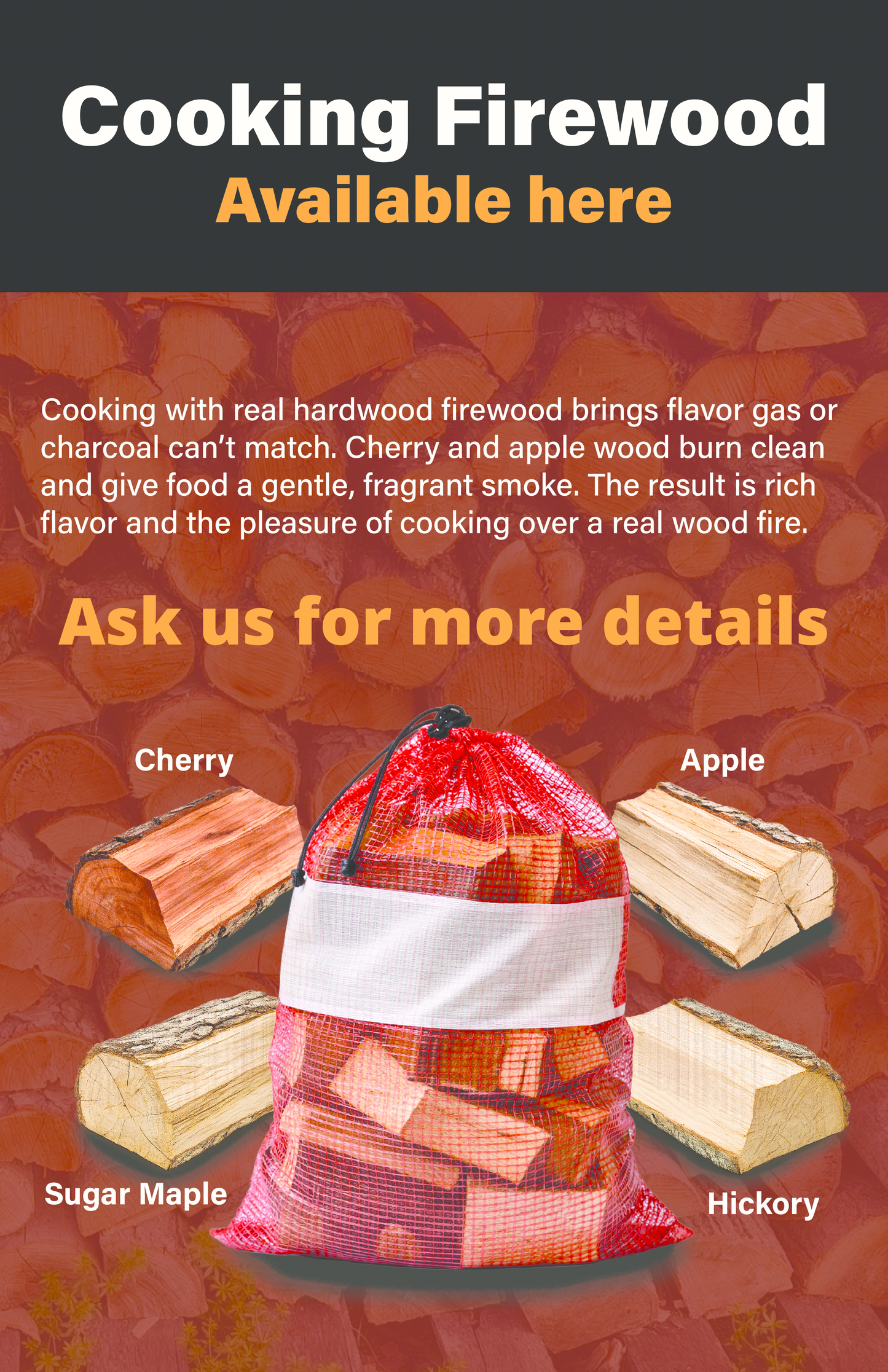 Cooking Hardwood Firewood