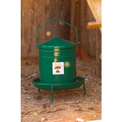 Chick' A Poultry Feeder - Green Enamelled Metal