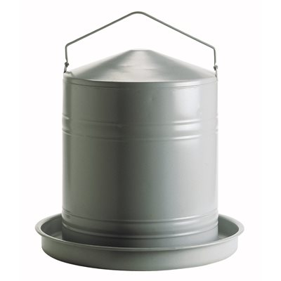 Chick' A Poultry Drinker - Grey Enamelled Metal