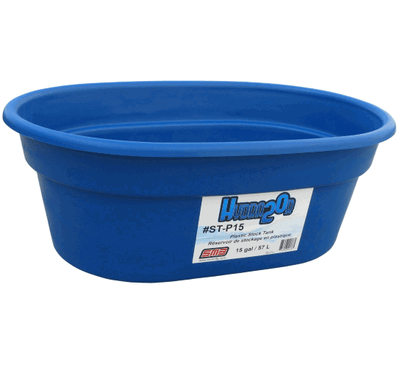 Blue Plastic Stock Tank with 1.25" Drain Plug - Cleary Feed & Seed