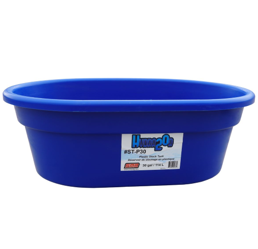 Blue Plastic Stock Tank with 1.25" Drain Plug - Cleary Feed & Seed