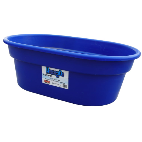 Blue Plastic Stock Tank with 1.25" Drain Plug - Cleary Feed & Seed