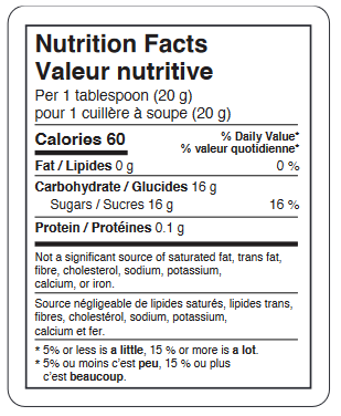 Honey Nutritional Facts Labels (500/Roll)