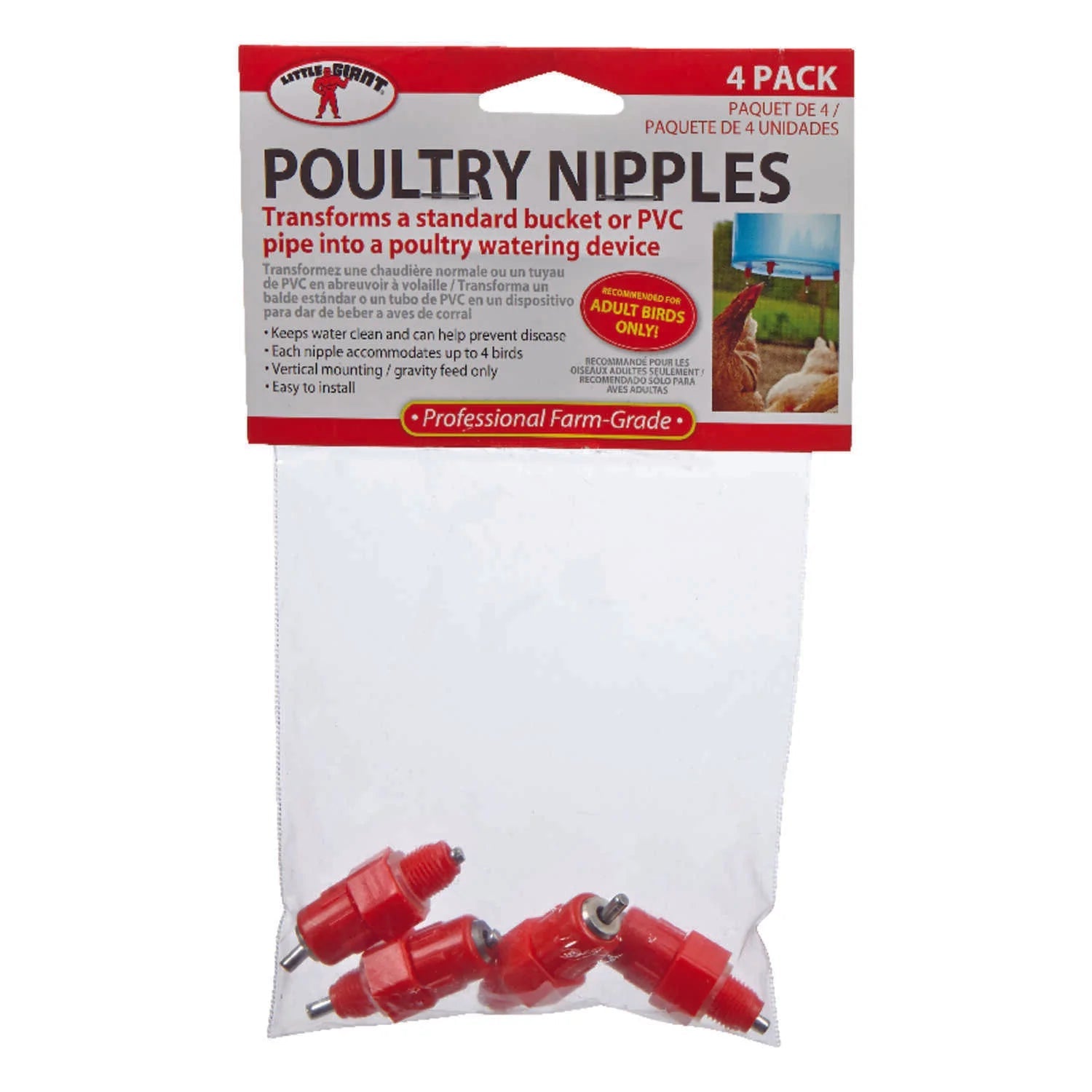 Vertical Poultry Waterer Nipples - Cleary Feed & Seed